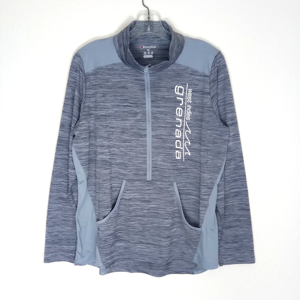 Champion Grey West Indies Quarter Zip  Swe…